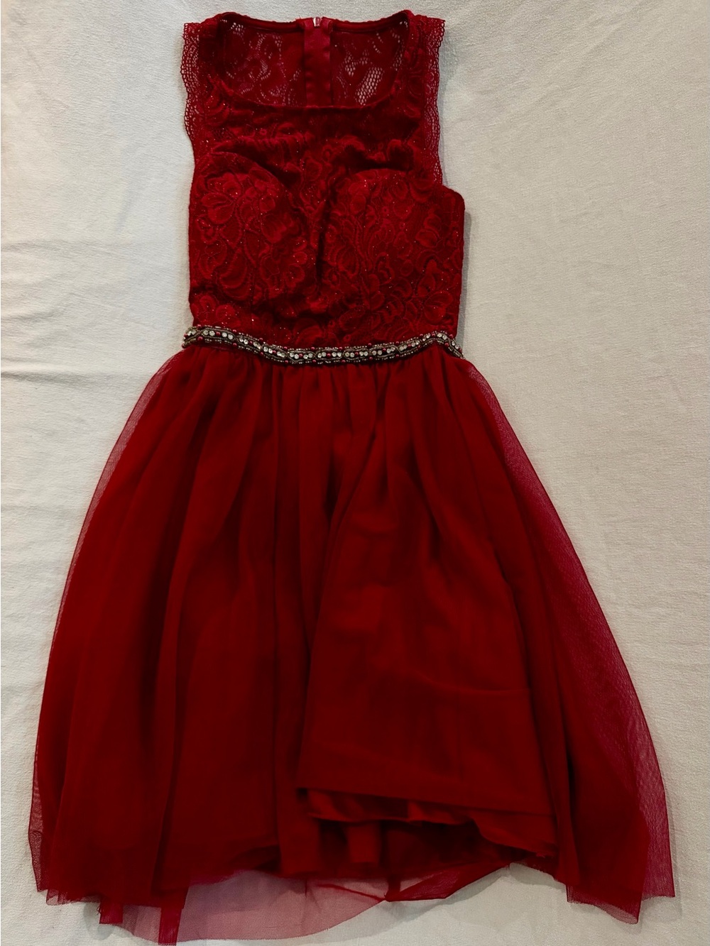 Sequin Hearts Burgundy Glitter Lace Open Back Tulle Homecoming Dress 1